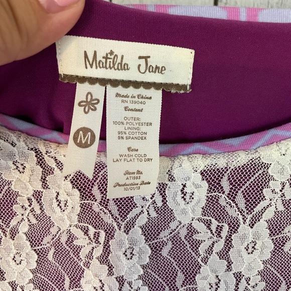 Matilda Jane Lacy Purple Top size M - Picture 2 of 4